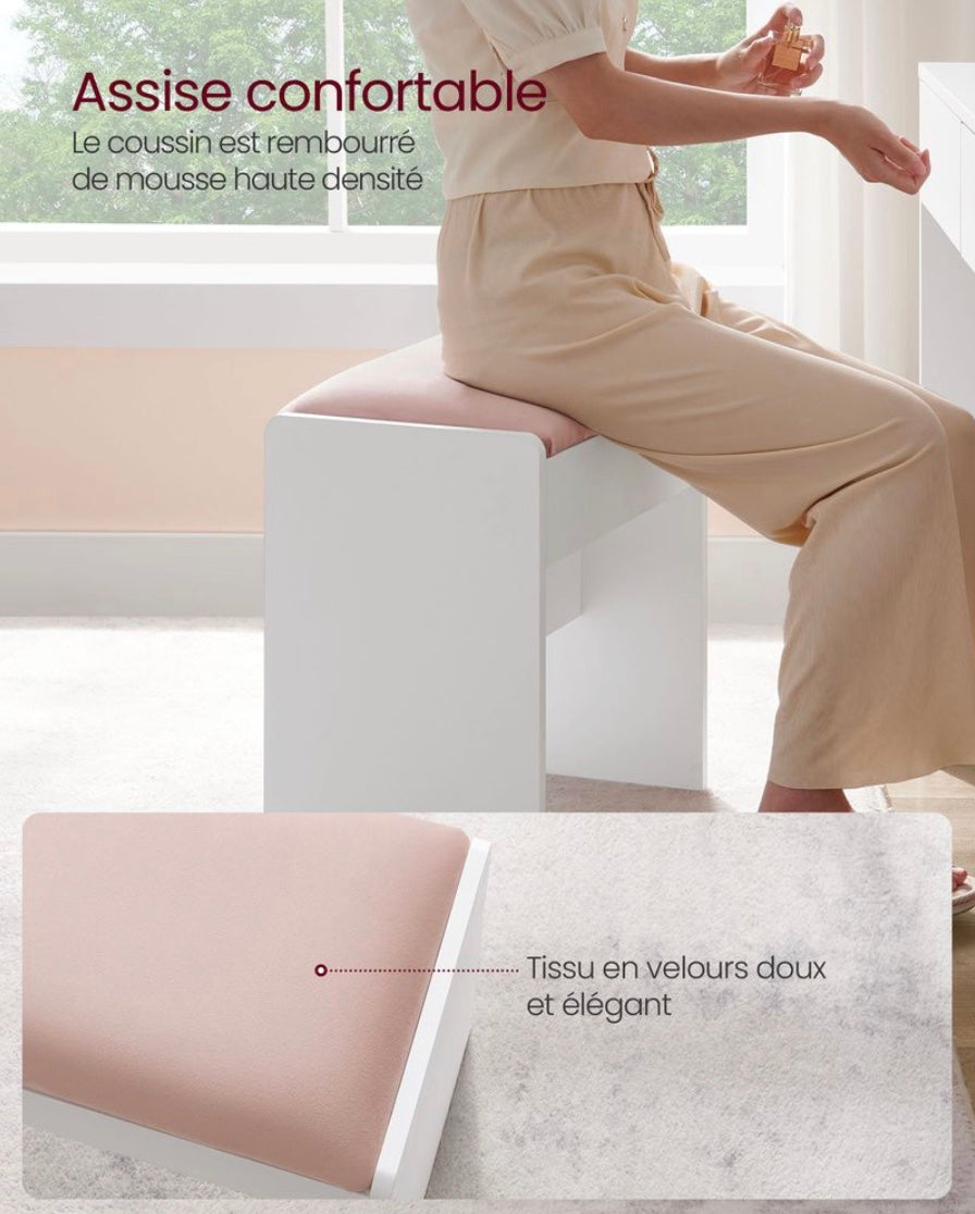 Chaise rembourrée de maquillage