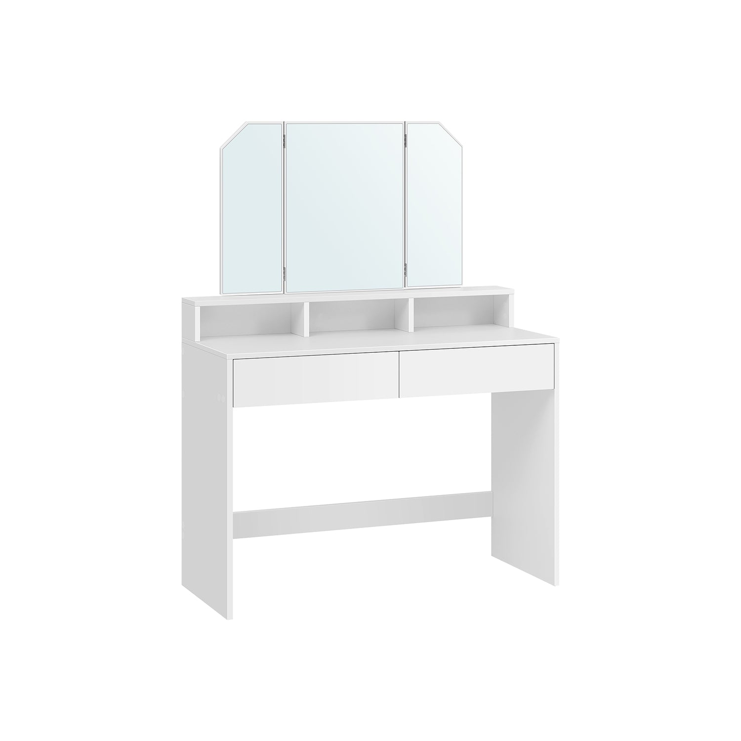 Vanity Coiffeuse avec miroir pliable blanc